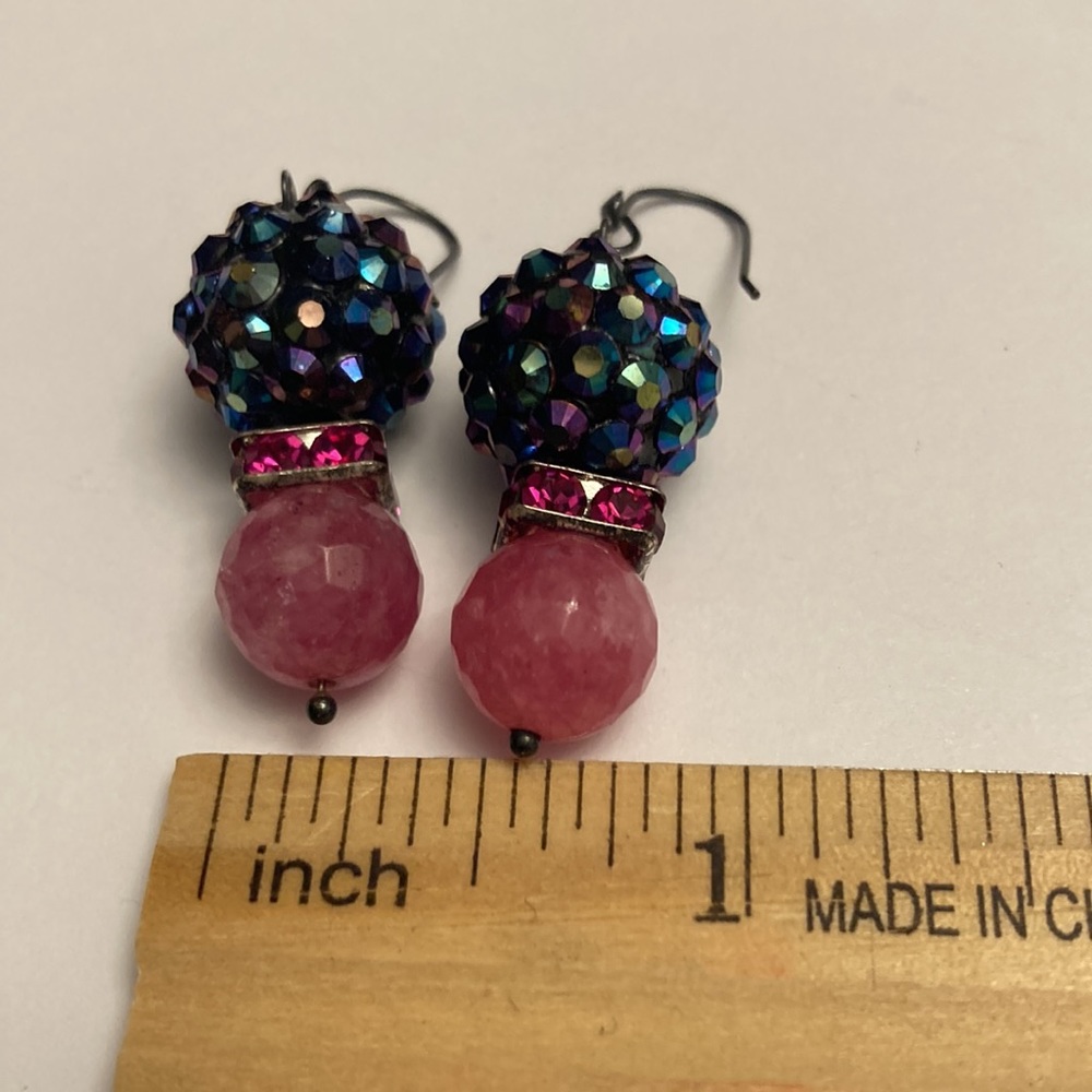 Dazzle Colorful Pink Earrings